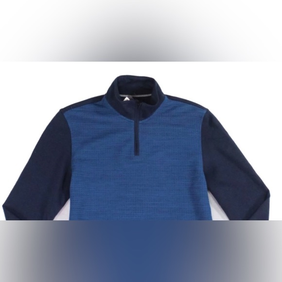 Alfani Mens Sweater Blue Zip Textured Front Pullover size S - Picture 2 of 2